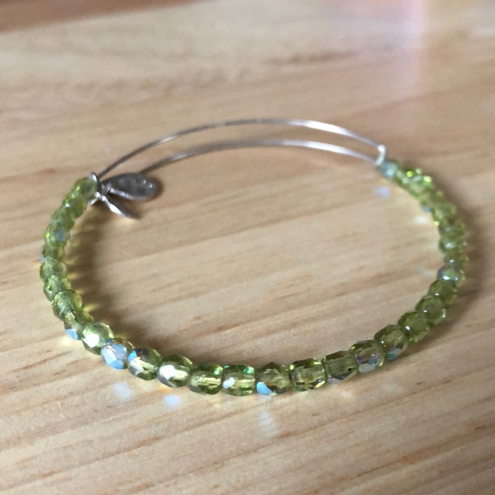 Alex and Ani Green Beaded Bangle